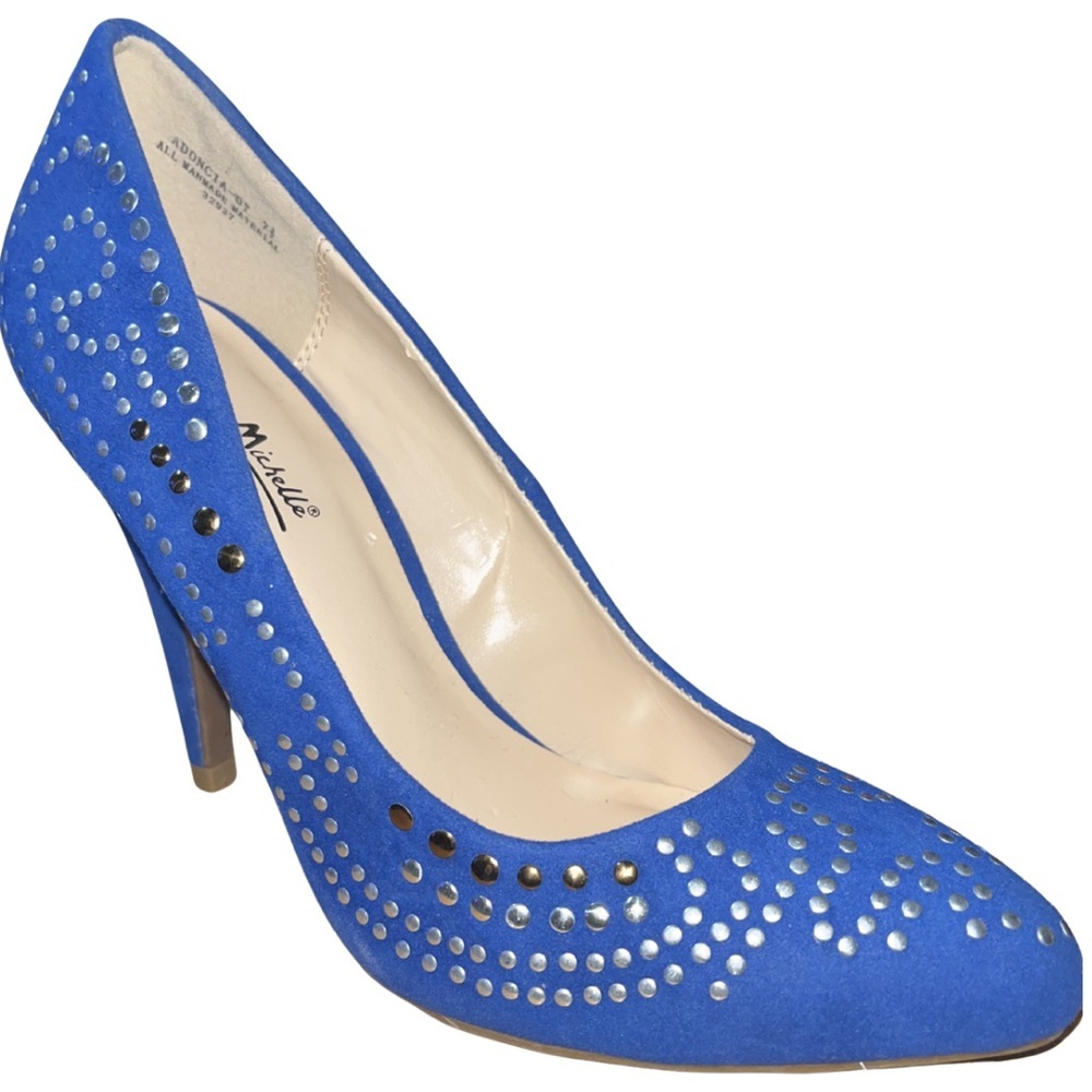 NWOT Anne Michelle Royal
Blue Studded Pointed Toe
Pumps - Size 7.5